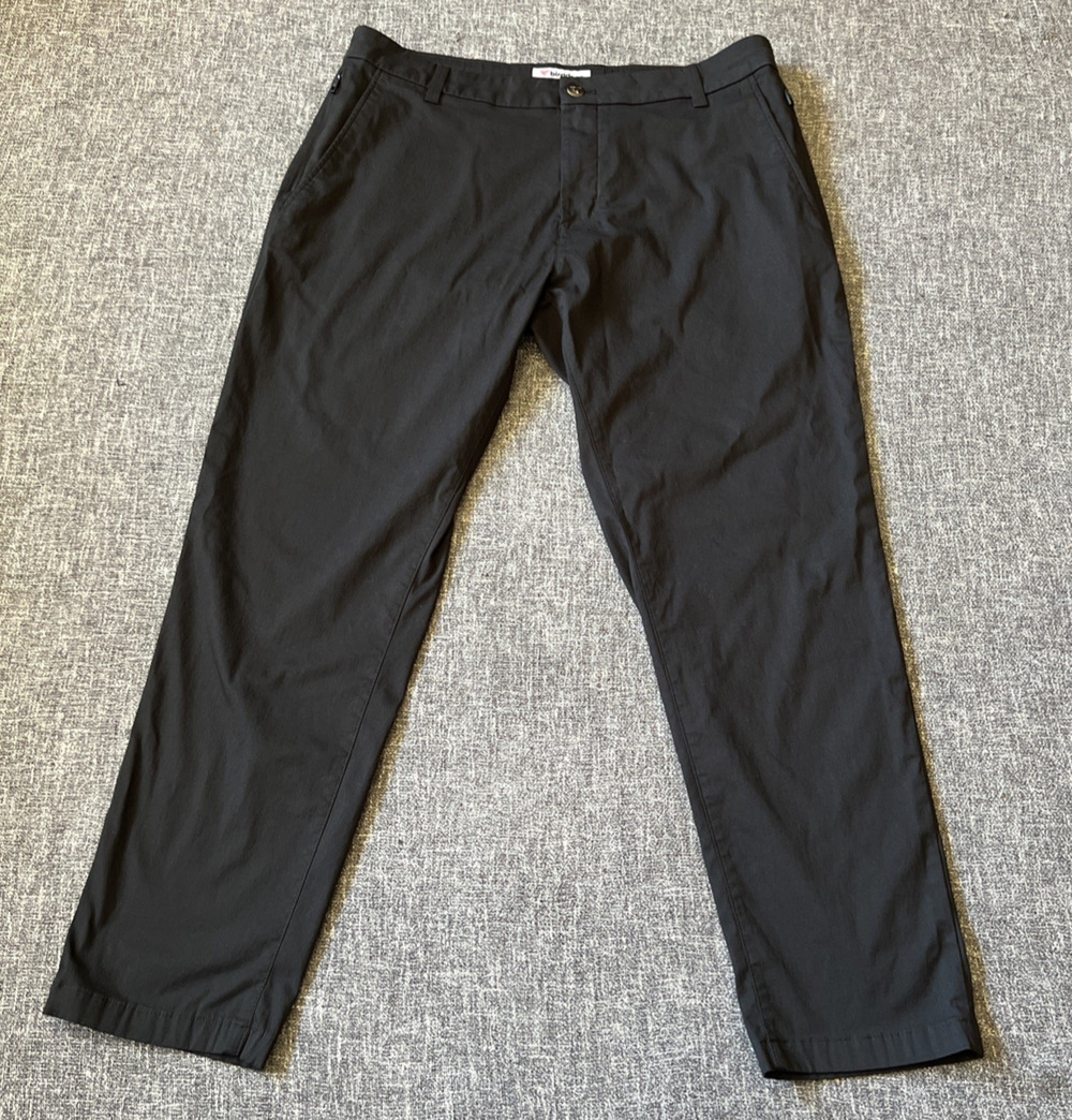 Birddogs Pants Men's 34 X 28 Black Performance Chino Stretch Zip Golf